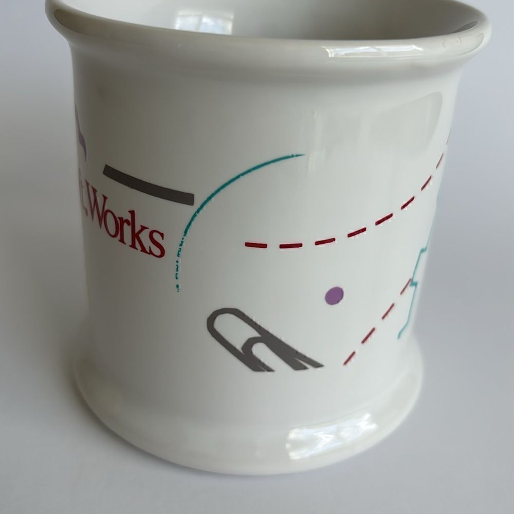 Microsoft Works Coffee Mug White The Galaxy VIP Collection Computer Advertising - Picture 4 of 9